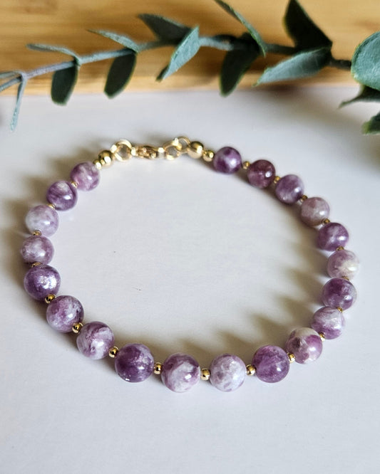 Purple beaded bracelet