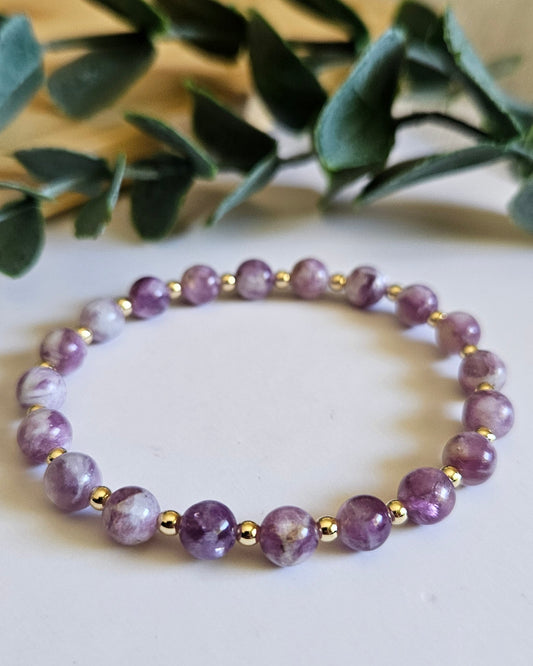 Rose Rhythm Bracelet | Lithium Quartz for Calm and Balance