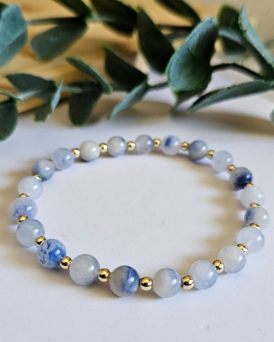 Silent Rhythm Bracelet | White Dumortierite for Clarity and Calm
