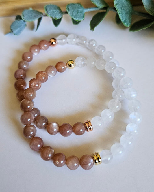 Sunlit Moon Bracelet | Sunstone and Moonstone for Joy and Intuition