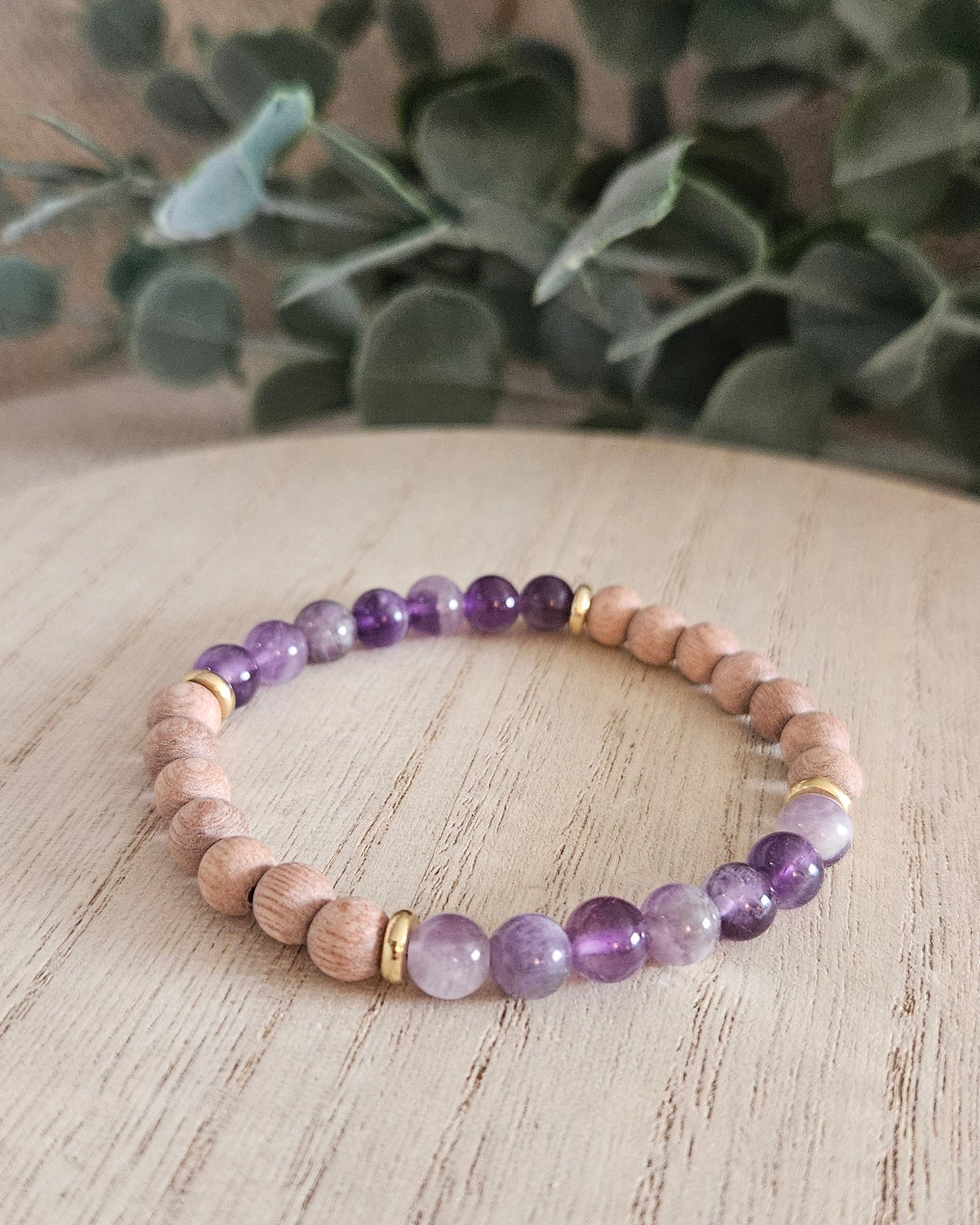 Amethyst & Rosewood Diffuser Bracelet | Calm Stillness & Clear Presence