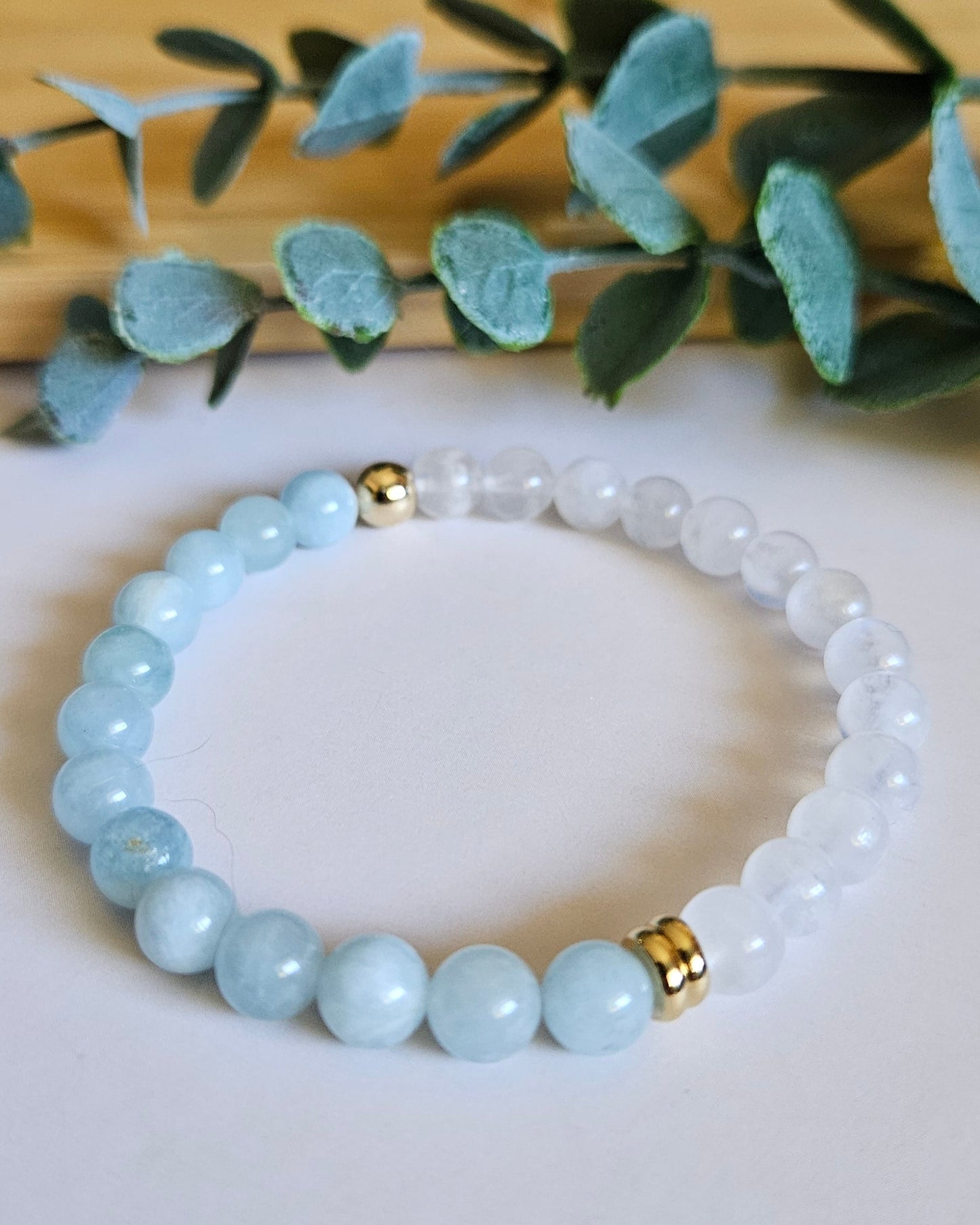 Lunar Tide Bracelet | Moonstone and Aquamarine for Calm and Renewal