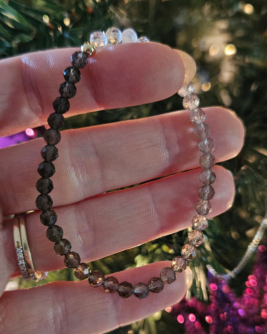 Golden Ember Bracelet | Smoky Quartz for Grounding and Calm