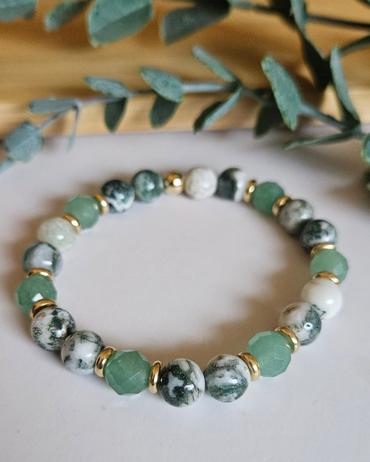I Am Growing Bracelet | Green Aventurine and Tree Agate for Renewal and Growth