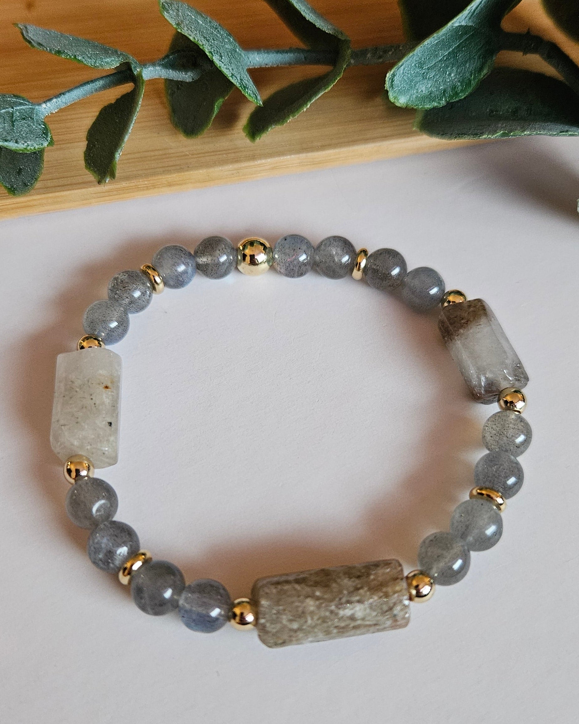grey beaded bracelet