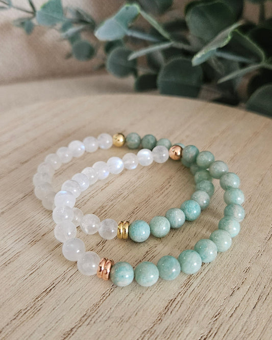 Moonstone & Amazonite Bracelet | Calm Flow & Emotional Balance