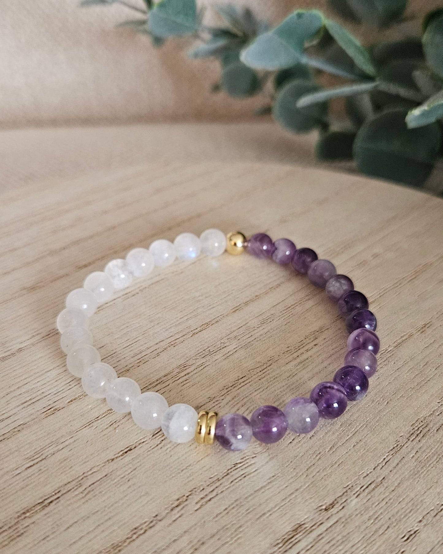 Moonstone & Amethyst Bracelet | Calm Insight & Gentle Clarity