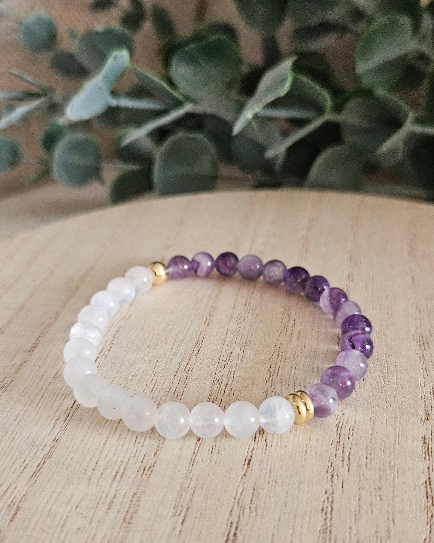 Moonstone & Amethyst Bracelet | Calm Insight & Gentle Clarity
