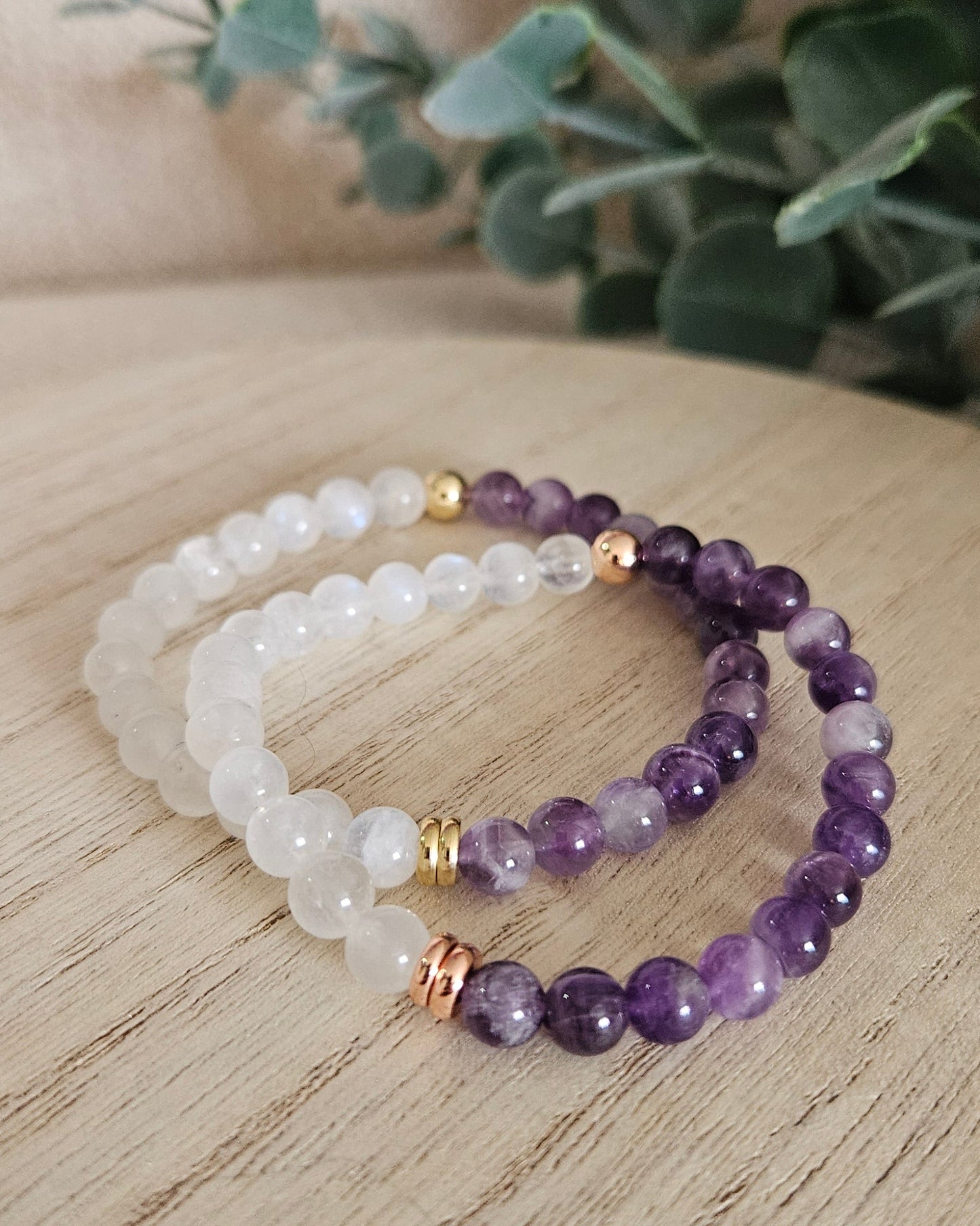 Moonstone & Amethyst Bracelet | Calm Insight & Gentle Clarity