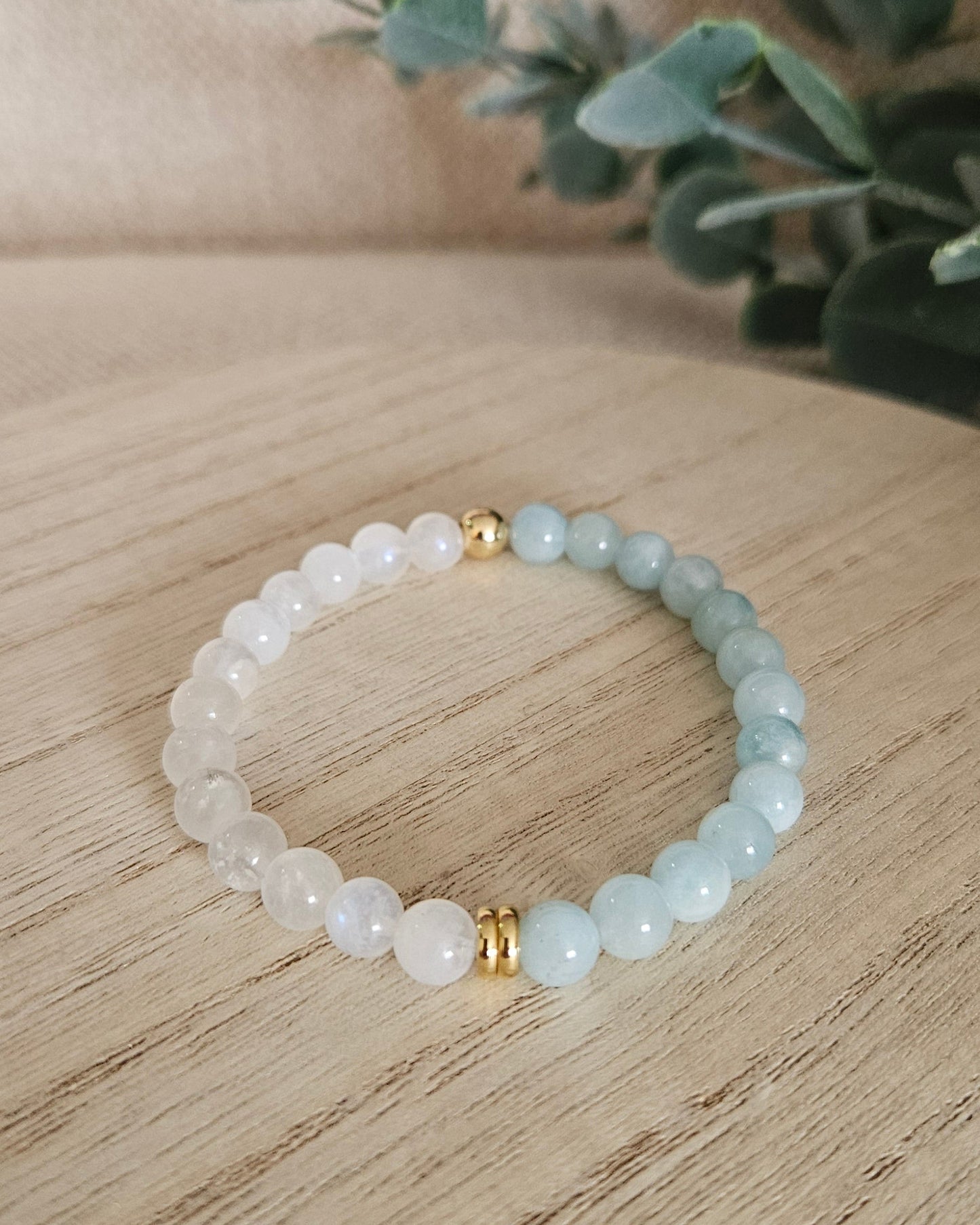 Moonstone & Aquamarine Bracelet | Calm Renewal & Gentle Strength