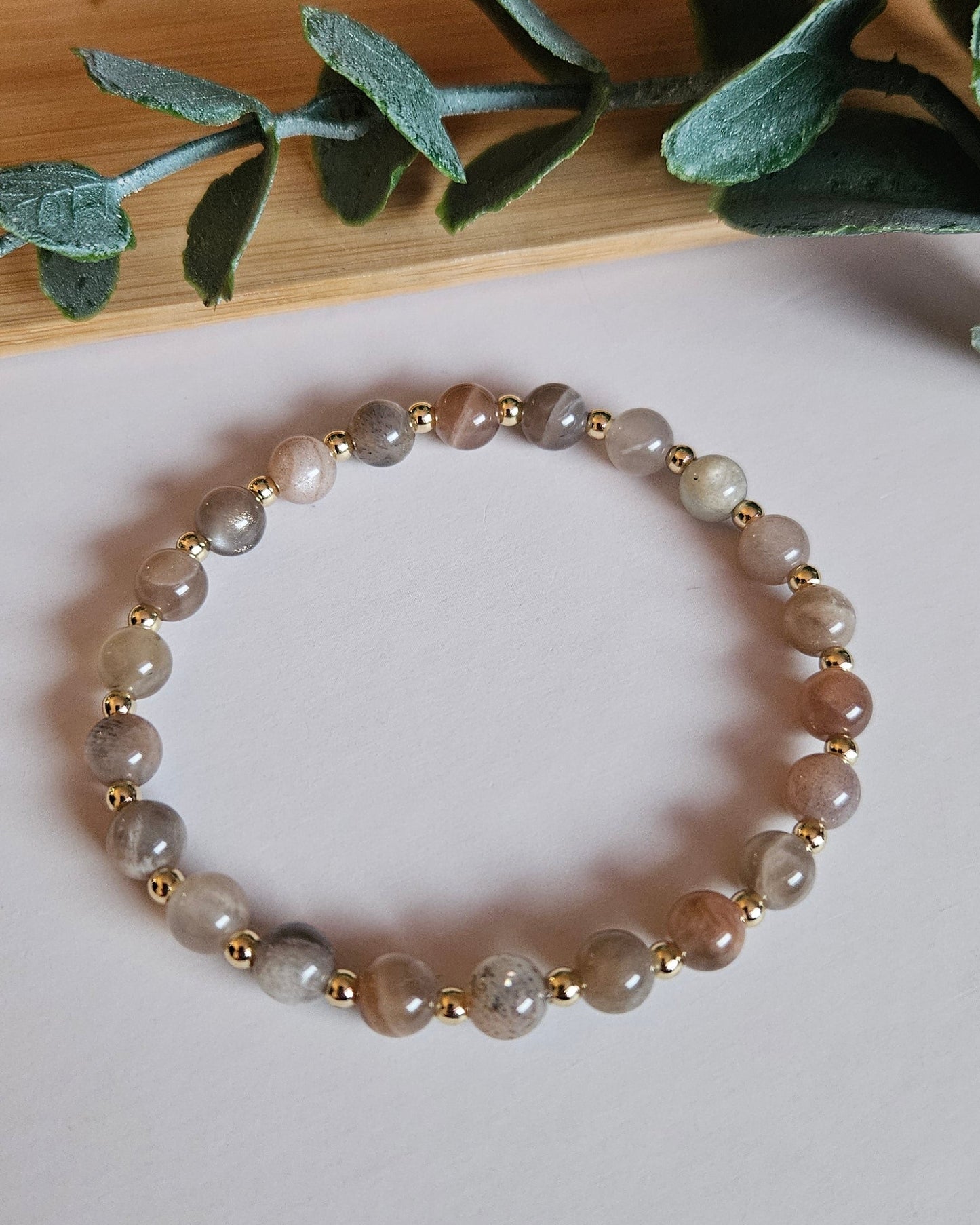 moonstone beaded bracelet