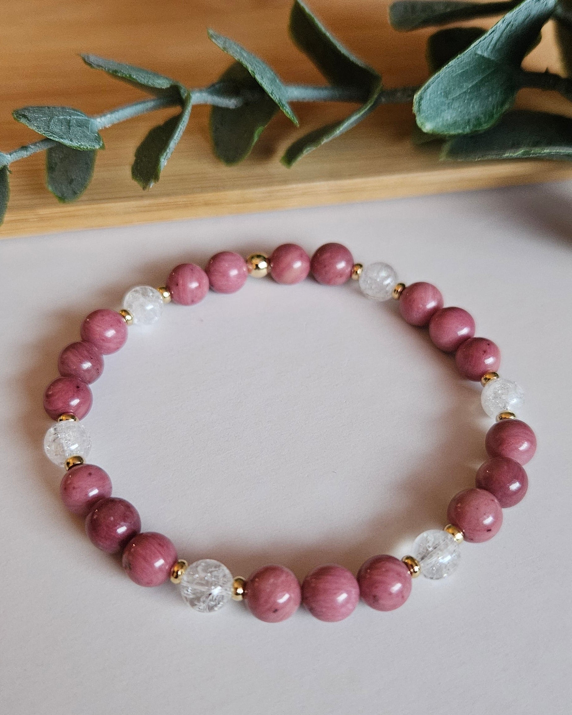 pink beaded bracelet