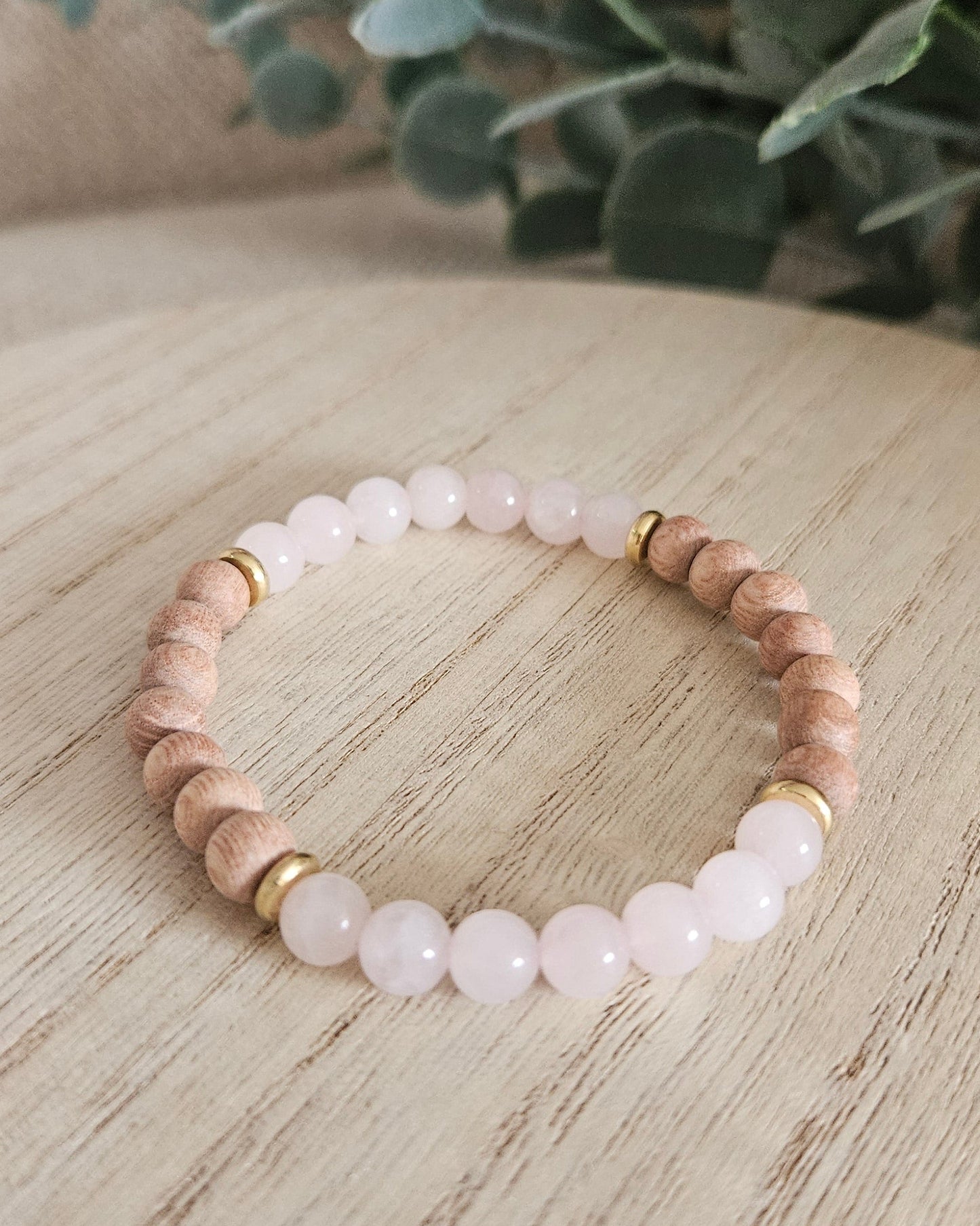 Rose Quartz & Rosewood Diffuser Bracelet | Gentle Love & Compassionate Ease