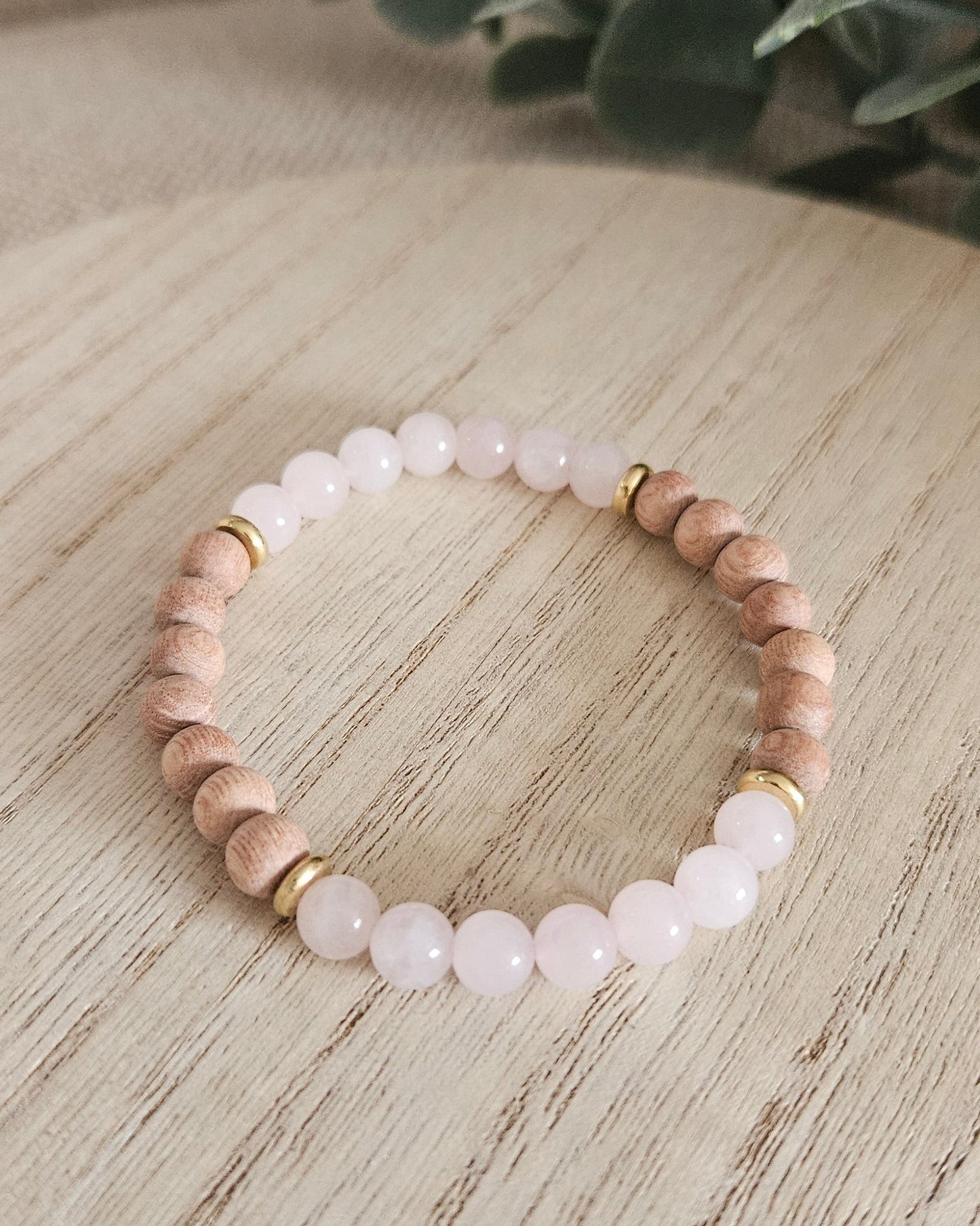 Rose Quartz & Rosewood Diffuser Bracelet | Gentle Love & Compassionate Ease