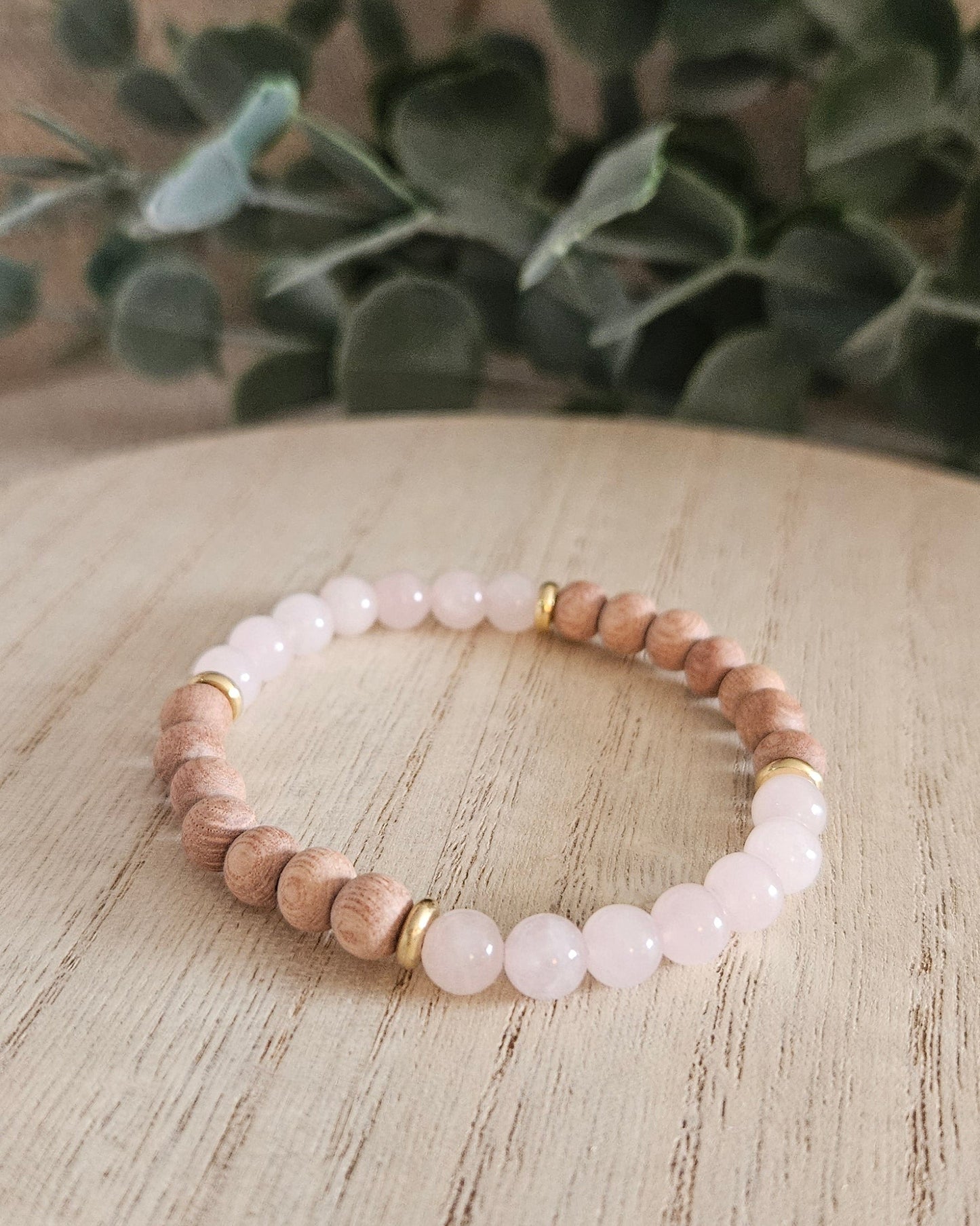 Rose Quartz & Rosewood Diffuser Bracelet | Gentle Love & Compassionate Ease