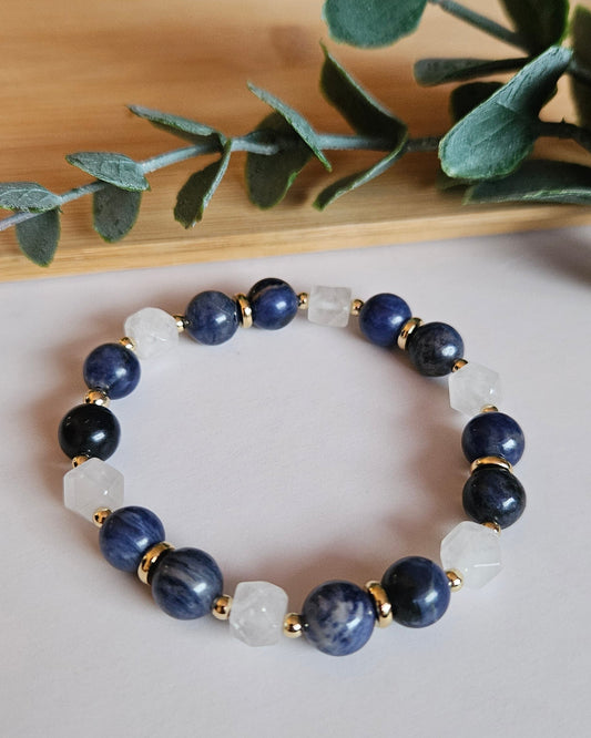 blue beaded bracelet