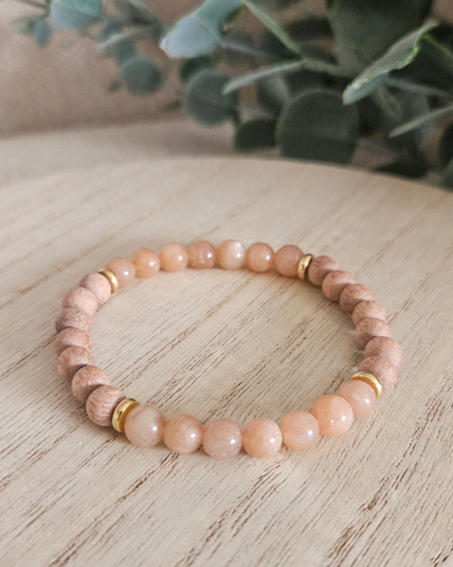 Sunstone & Rosewood Diffuser Bracelet | Warm Joy & Mindful Breath