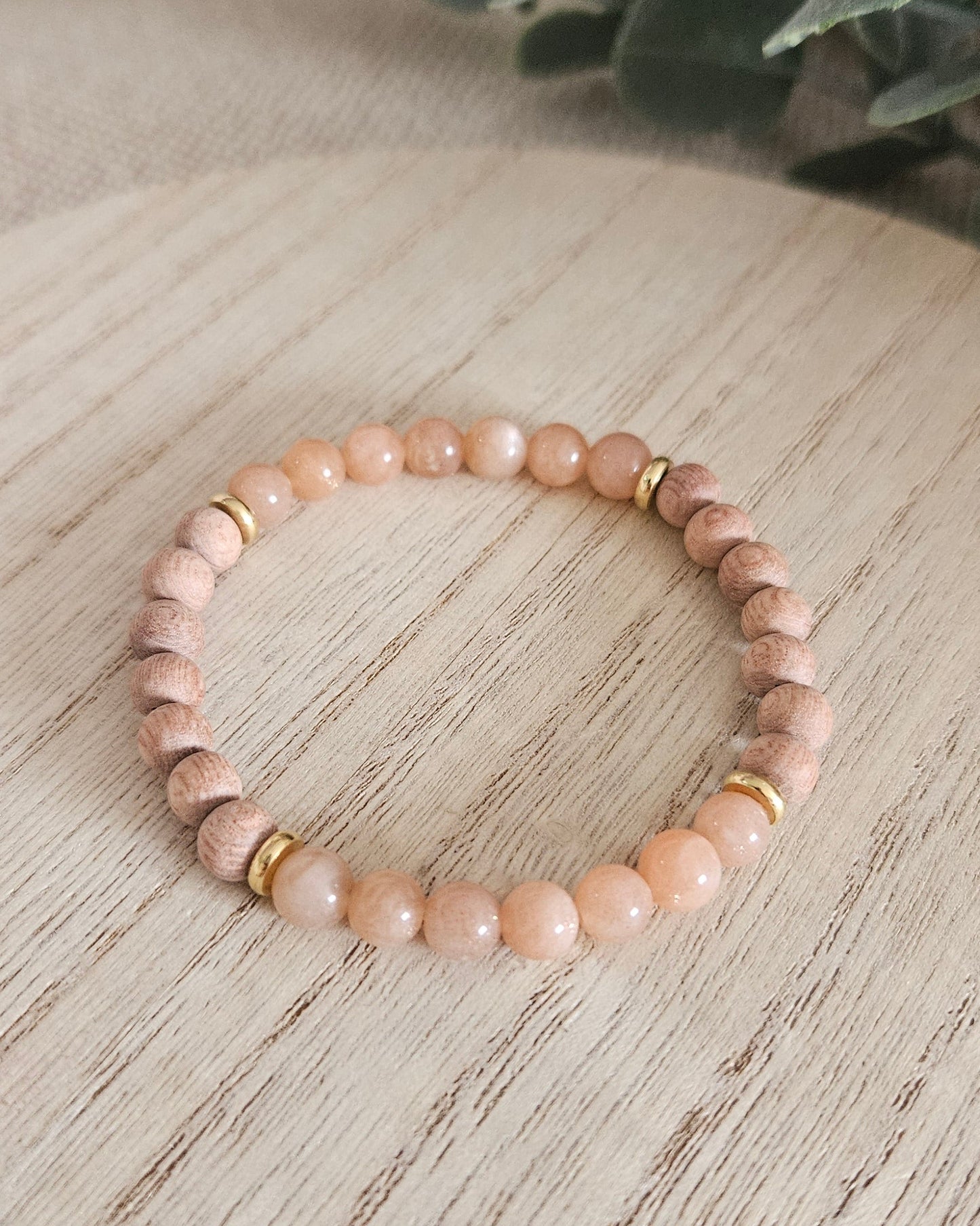 Sunstone & Rosewood Diffuser Bracelet | Warm Joy & Mindful Breath