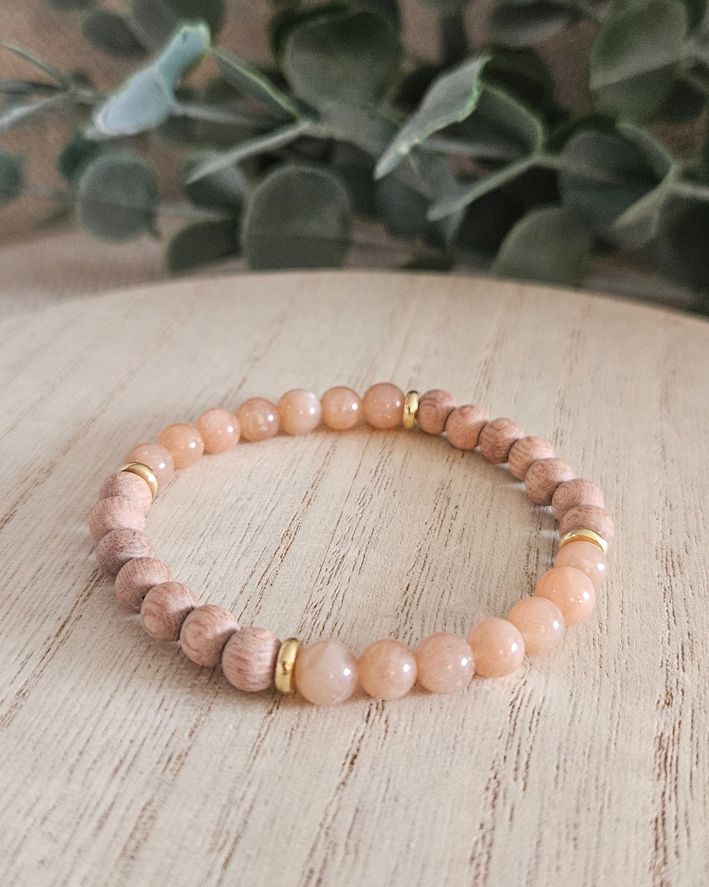 Sunstone & Rosewood Diffuser Bracelet | Warm Joy & Mindful Breath