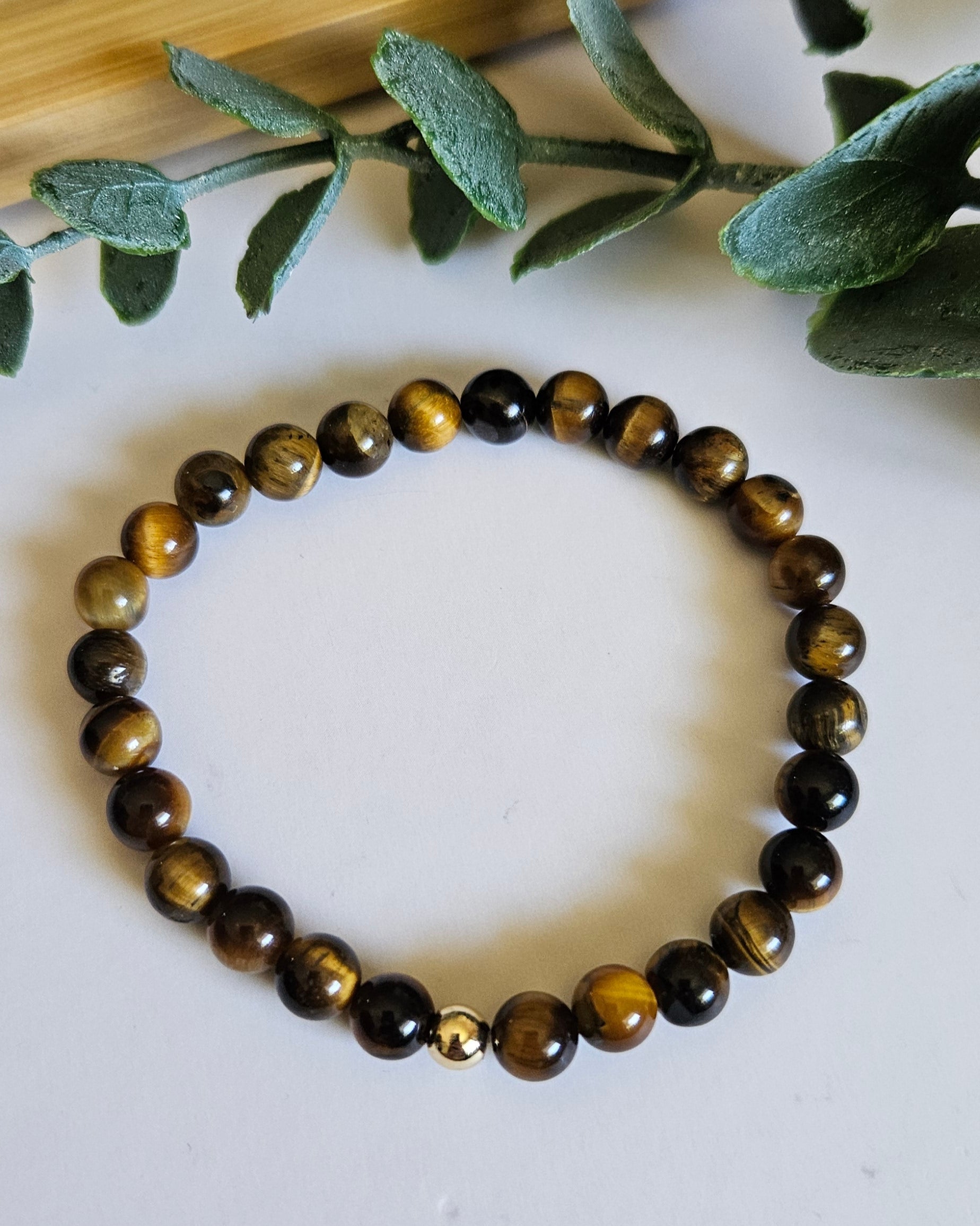 tiger eye bracelet with gold