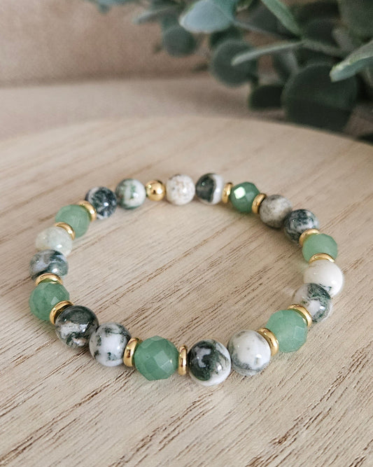Green Aventurine & Tree Agate Bracelet | Gentle Growth & Rooted Renewal