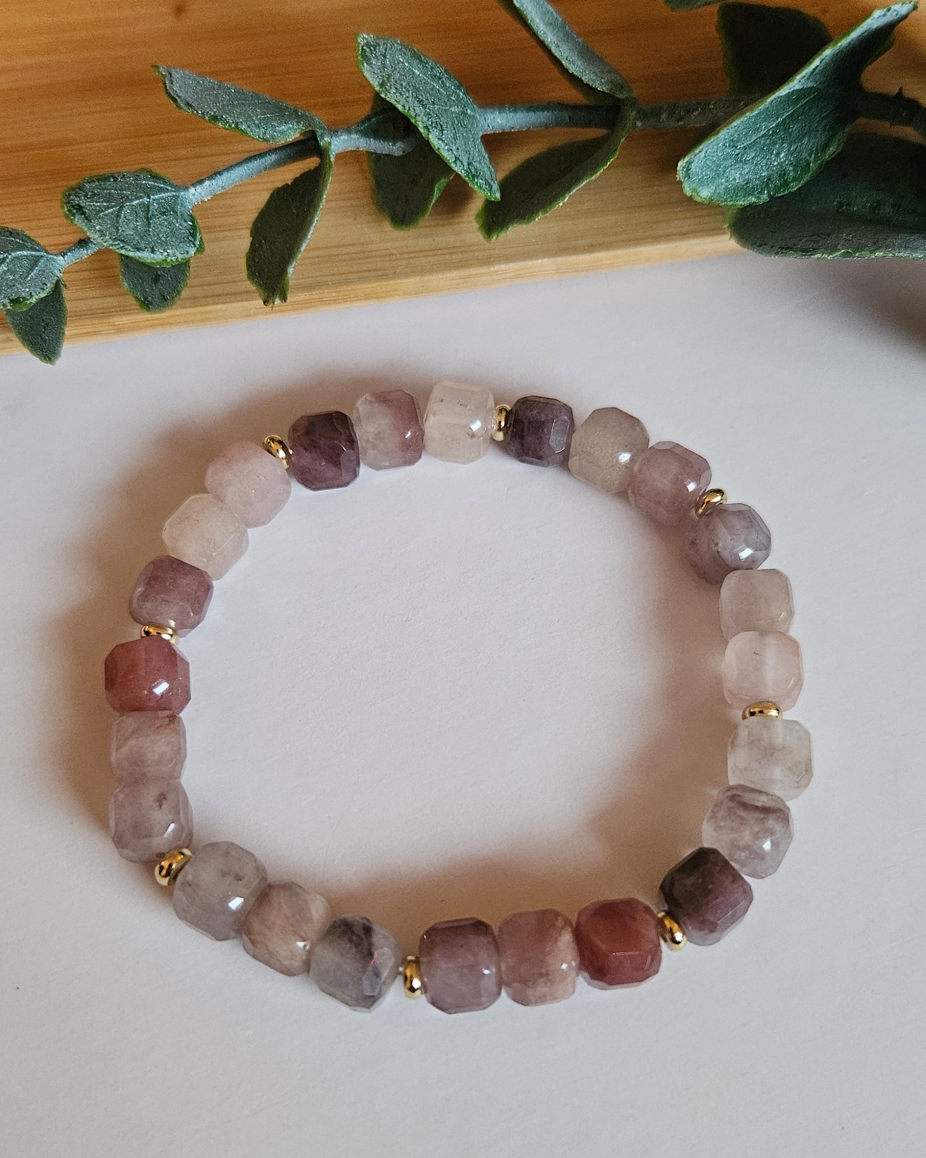 purple beaded bracelet